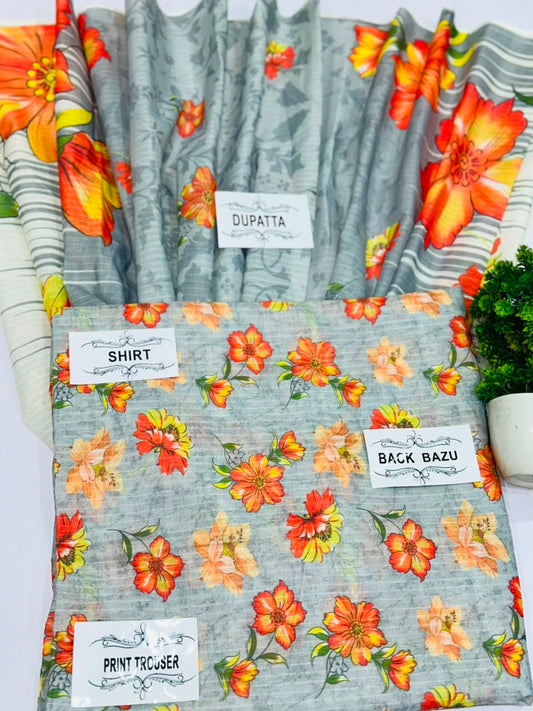Degital Bana dora 3 Piece Lawn  Lawn dupata